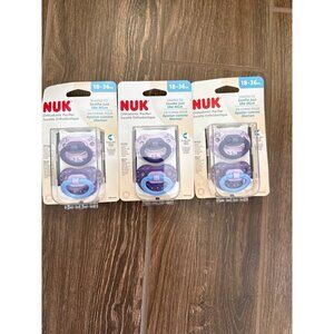 NUK Orthodontic Pacifiers Silicone Set Of 6 Heart-Shaped Shield age 18-36 mo